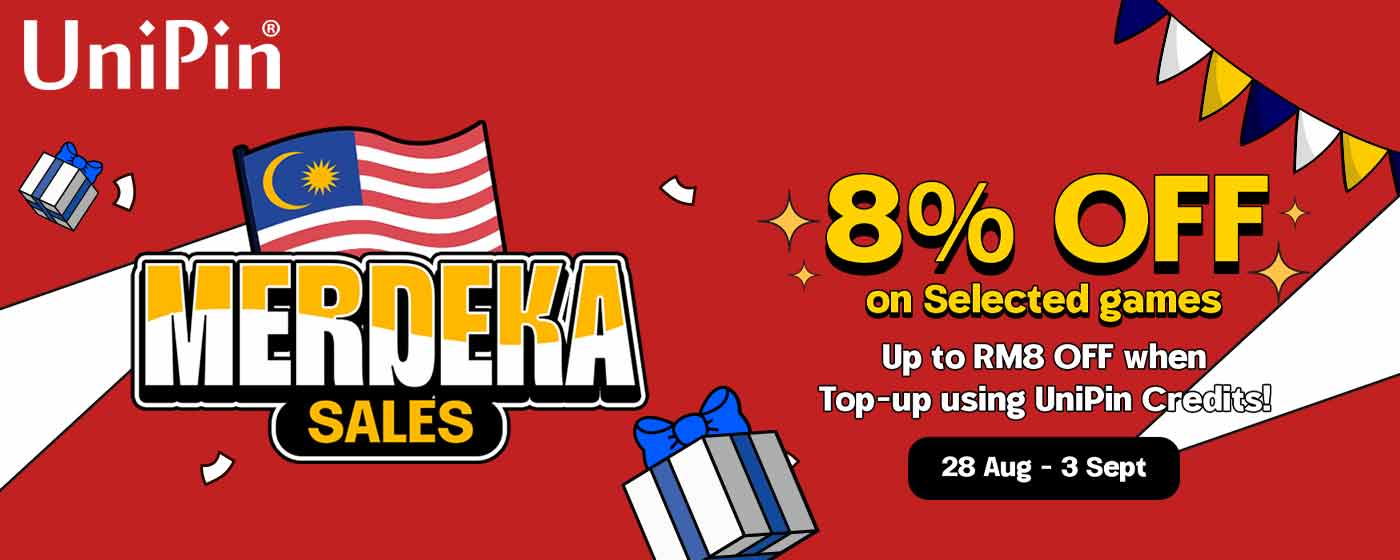 Celebrate Merdeka Day With UniPin Merdeka 8% Sales! (MY)